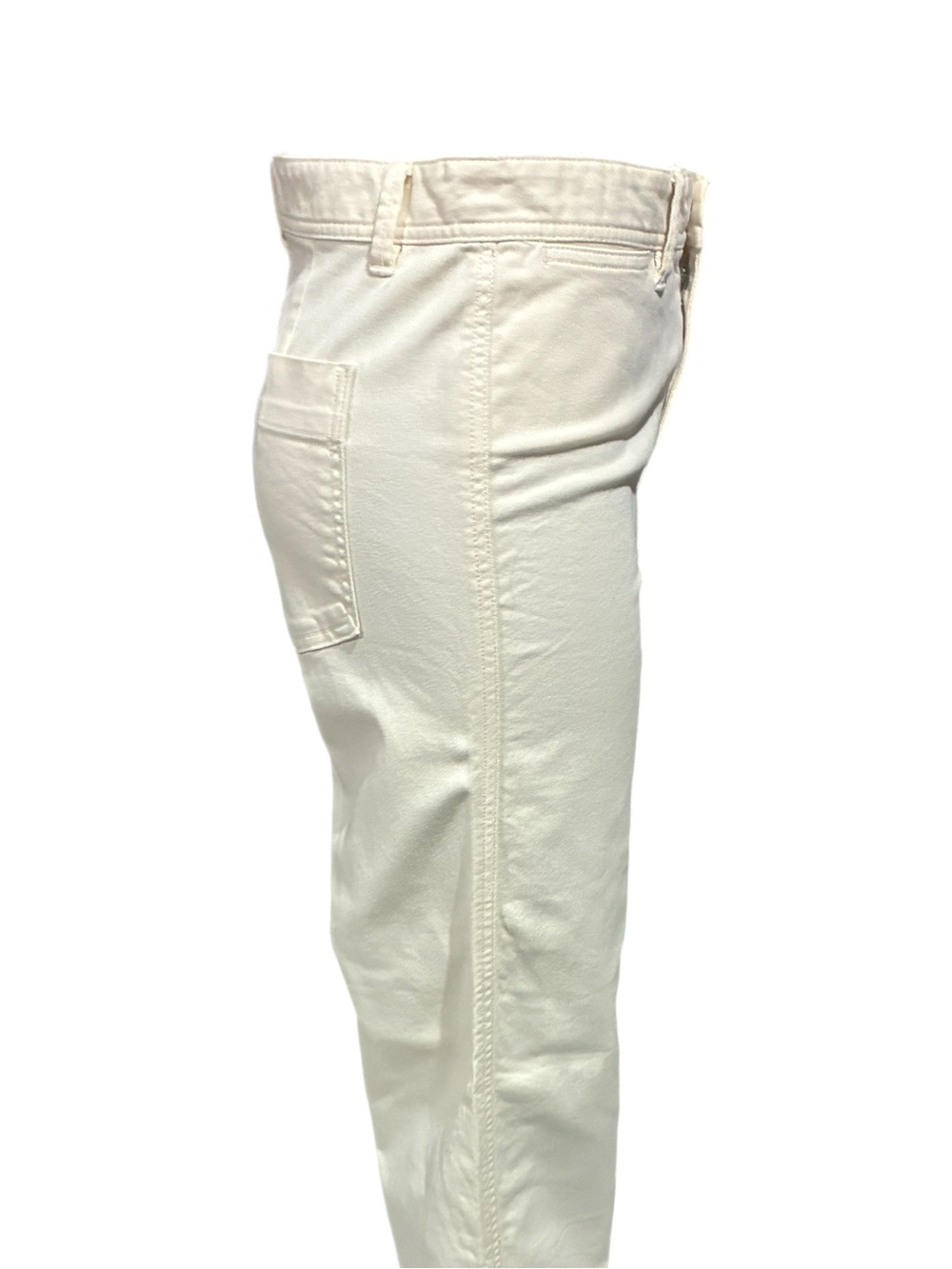 GAP Off-White High-Rise Wide Leg Crop Denim Pants Jeans Size 6 Stretch Bohemian - Picture 7 of 13
